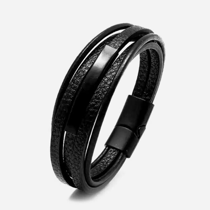 Pulsera Cuero Style Black