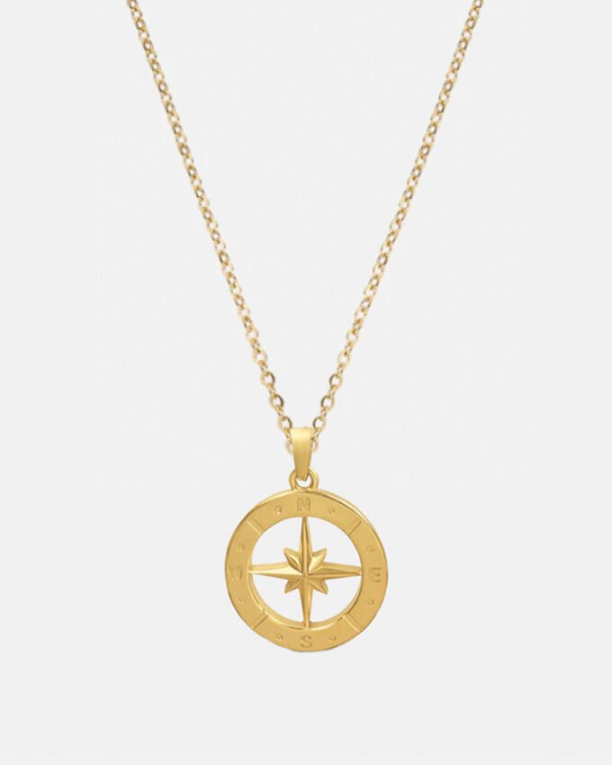Collar Brujula Simple Gold