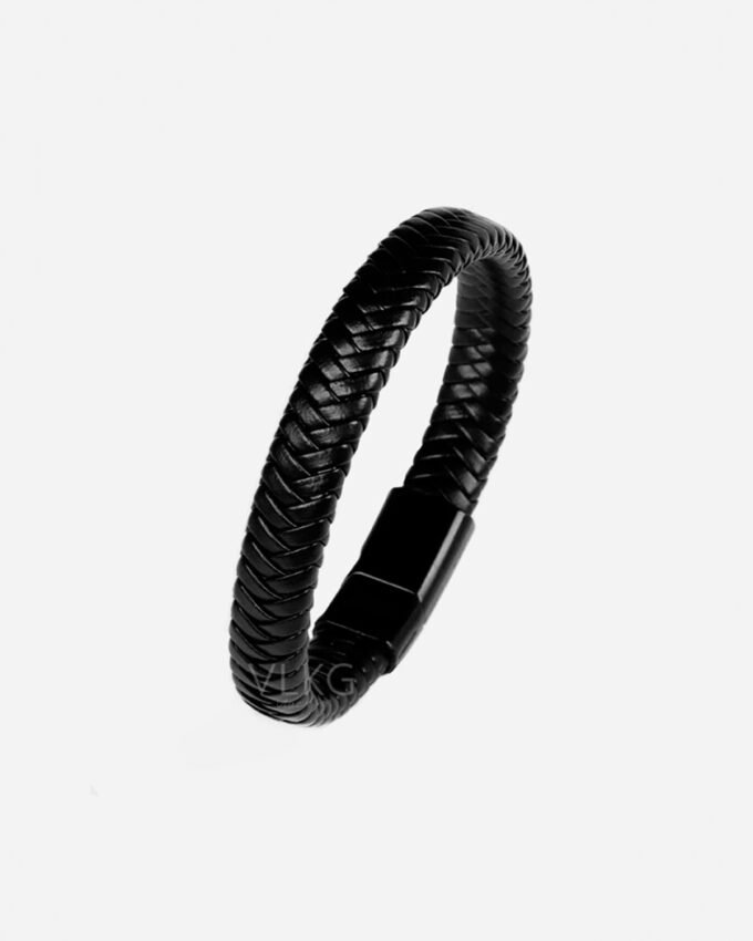 Pulsera Cuero Trenzado Doble