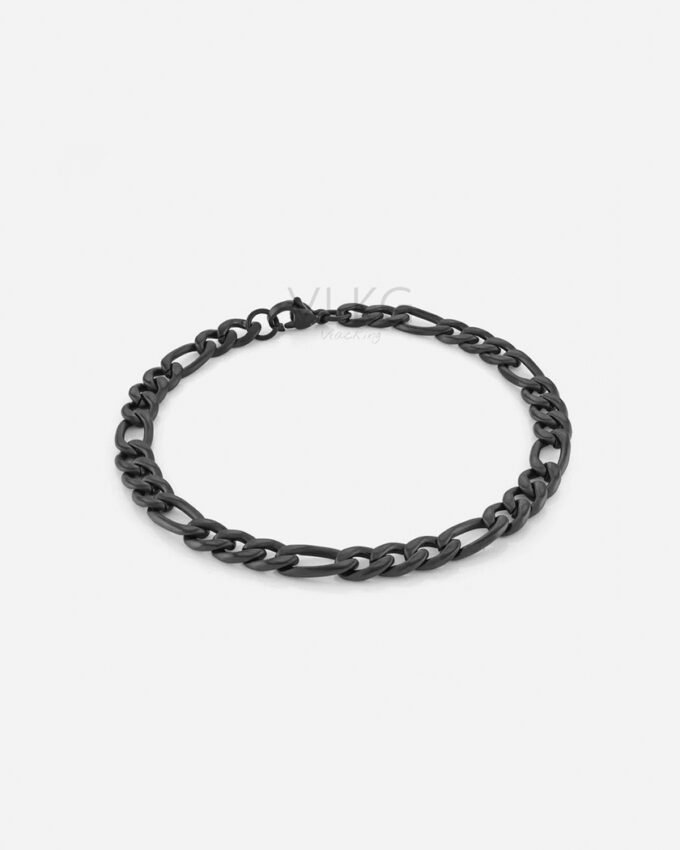 Pulsera Figaro Black 6 mm